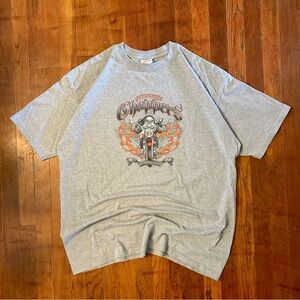 Vintage West Coast Choppers Disney Grumpy Flames Biker Motorcycle Moto Shirt